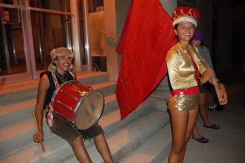 Corey Vinegar and A'yen on parade in Hannibal